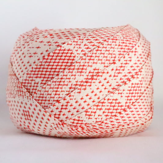 Red abstract pattern on white background, pongee (Y02312010)