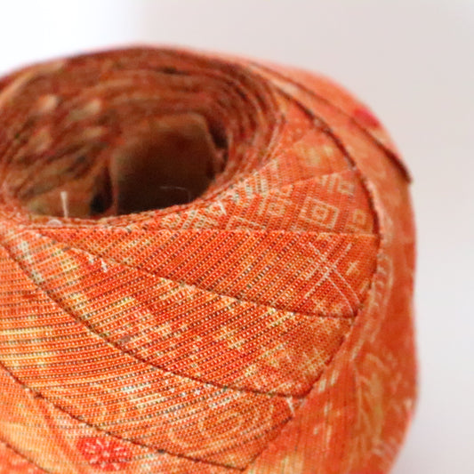 Pale orange (red birch color) chintz pattern/pongee (Y02312015)