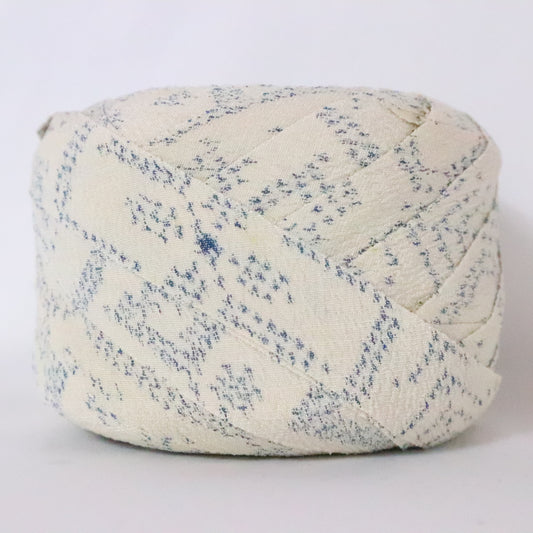 Blue abstract pattern on unbleached pongee (Y02312016)