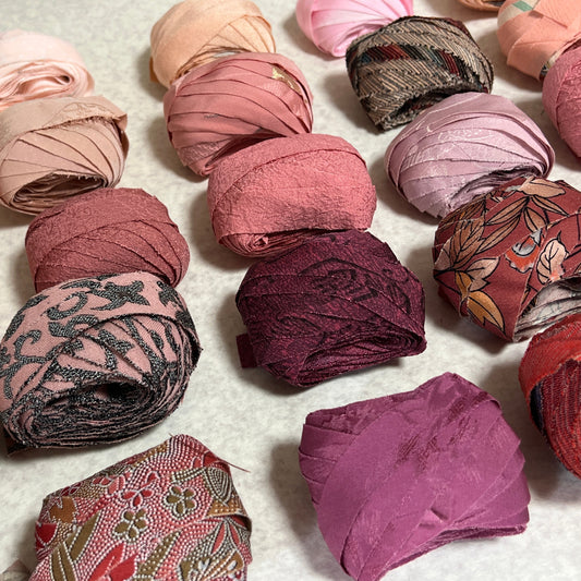 【送料込み】10m×10種ヤーンセット(計100m)| ピンク