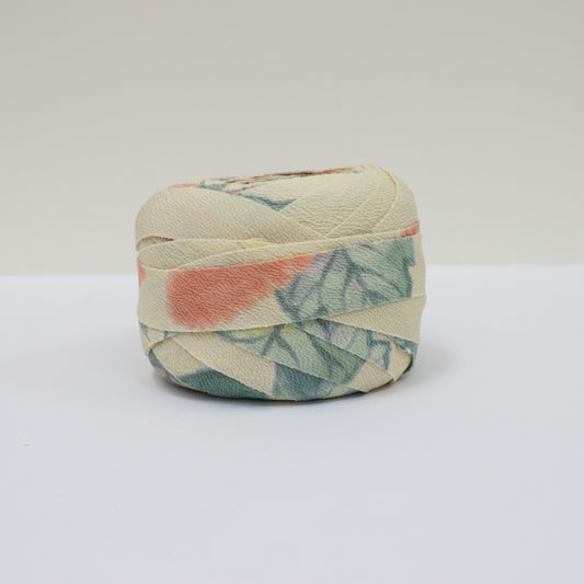 Natural light blue, pink, and yellow floral crepe (Y02003049)