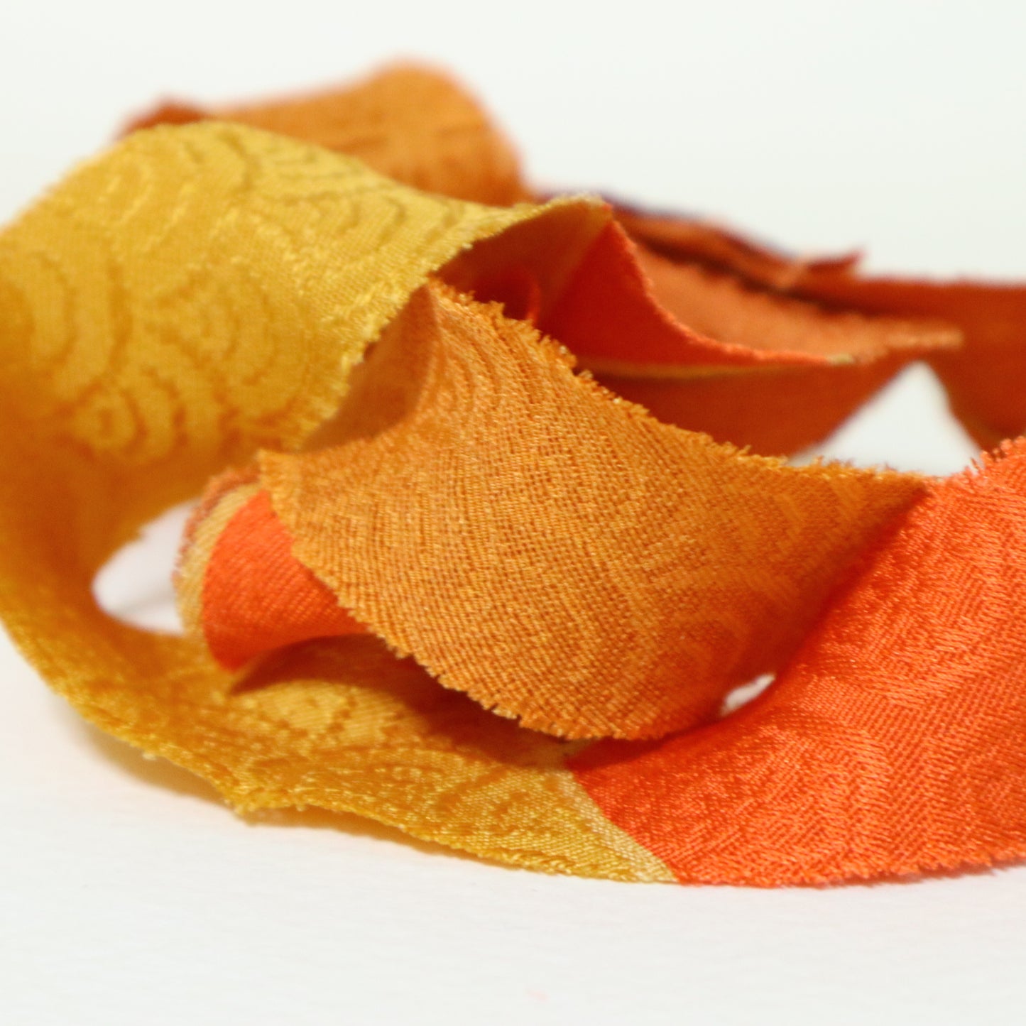 Orange Seigaiha Wave Silk (Y02511003)
