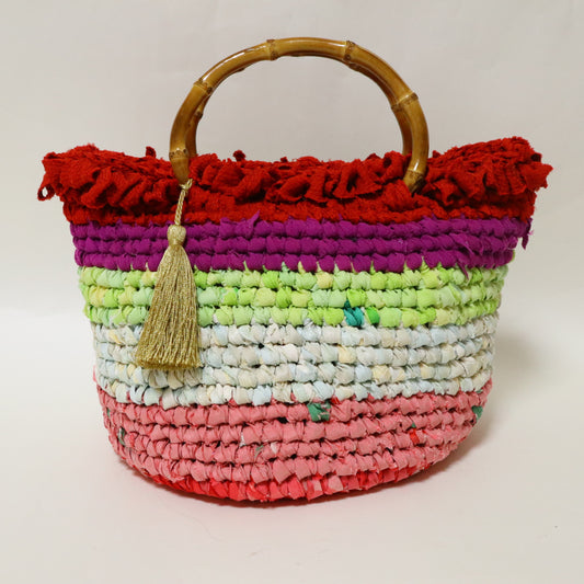 kimonoyarnのボーダー赤フリルbag | MSE