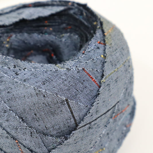 Gray-blue with light blue, yellow, red, and black stripes - Tsumugi (Y02401001)