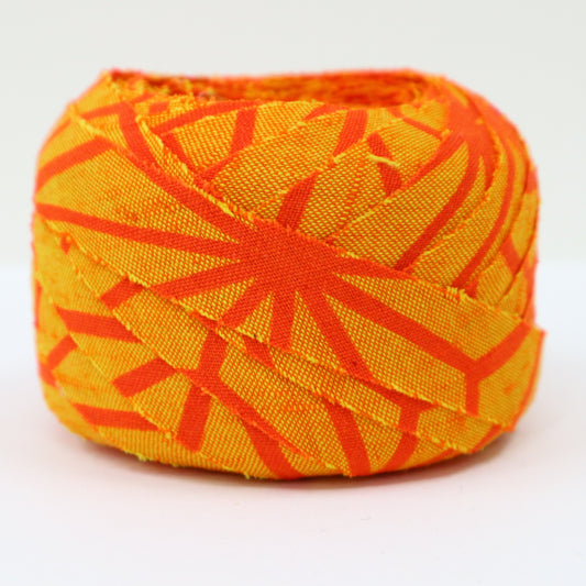 Orange with orange hemp leaf pattern, wool (Y02406002)