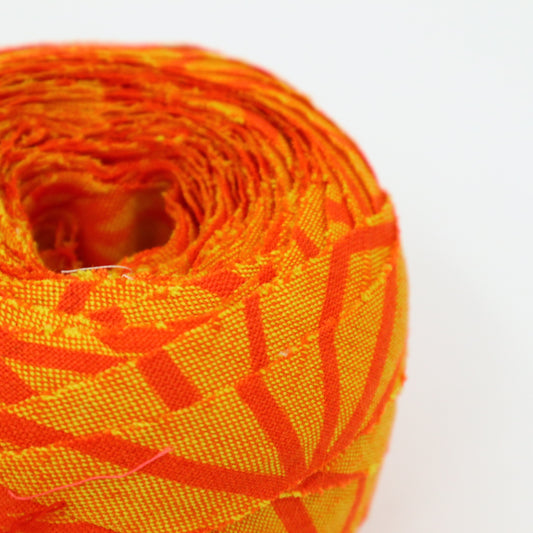 Orange with orange hemp leaf pattern, wool (Y02406002)