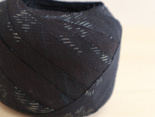 Navy blue almost black, kasuri pattern, pongee (YY02006071)