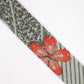 Gray-green stripes and cherry blossom pattern/synthetic fiber (Y02308018)