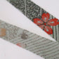 Gray-green stripes and cherry blossom pattern/synthetic fiber (Y02308018)