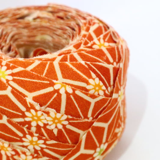 Orange wool with hemp leaf pattern (Y02309025)