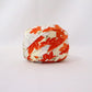 Egg-colored, orange and white autumn leaves pattern/synthetic fiber (Y02309026)
