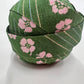 [Recommended yarn for bears] 30m ball / Warbler green with pink floral pattern, interwoven