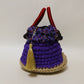 紫のkimonoyarn×麻紐のバッグ　|　MSE