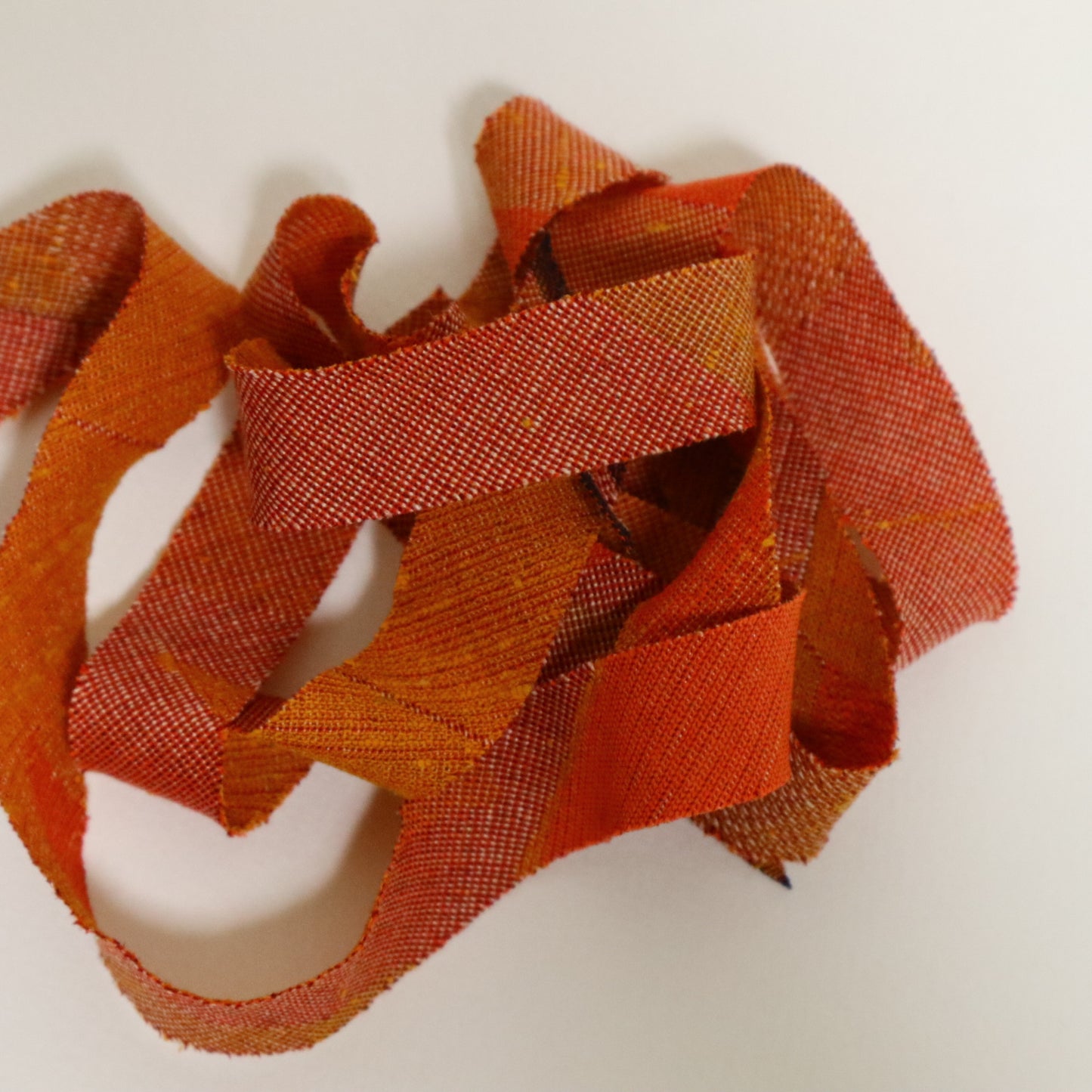 オレンジ・レンガ色・茶のグラデーション・交織(Y02601008）