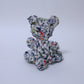 [Recommended yarn for bears] 30m ball / White background with blue, green, and red spring and autumn floral pattern, pure silk