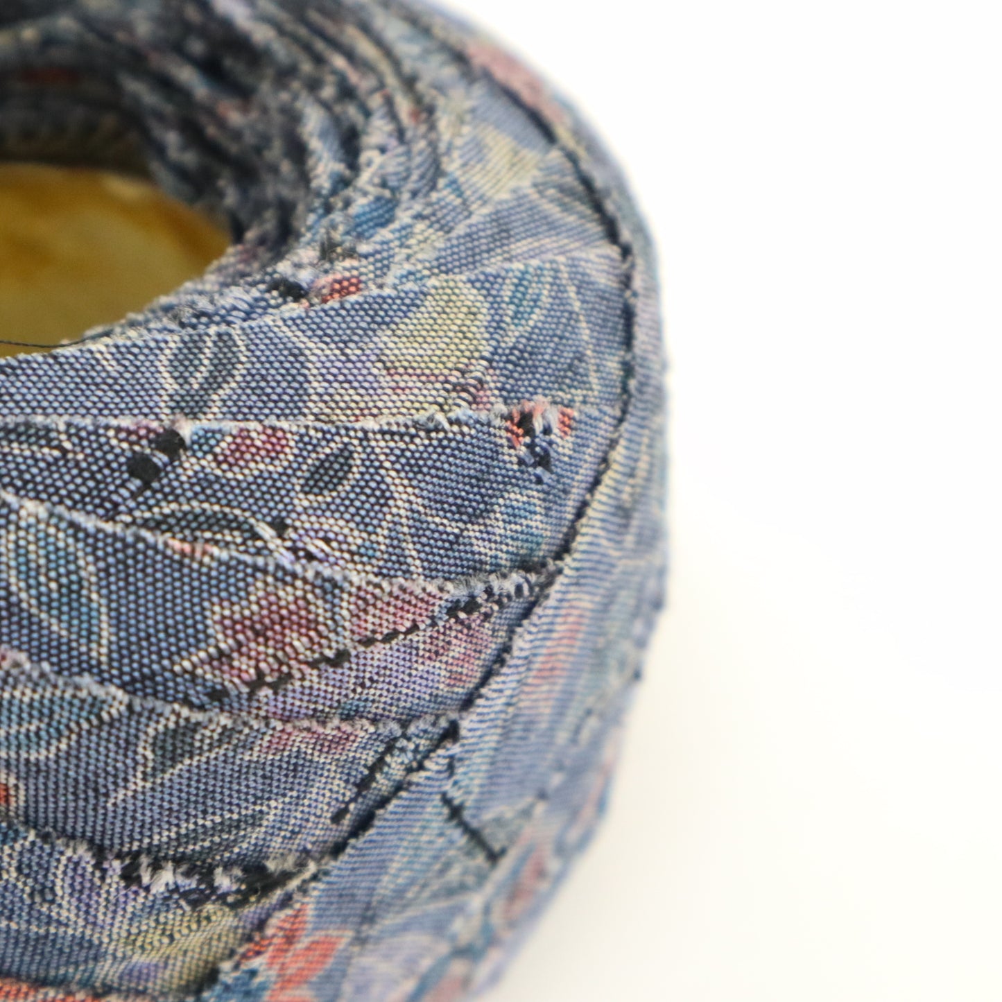 Indigo blue with chintz pattern and dyed pongee (Y02312041)