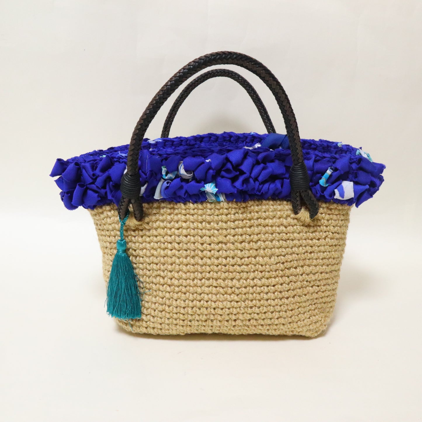 青フリル×ジュートbag　|　MSE