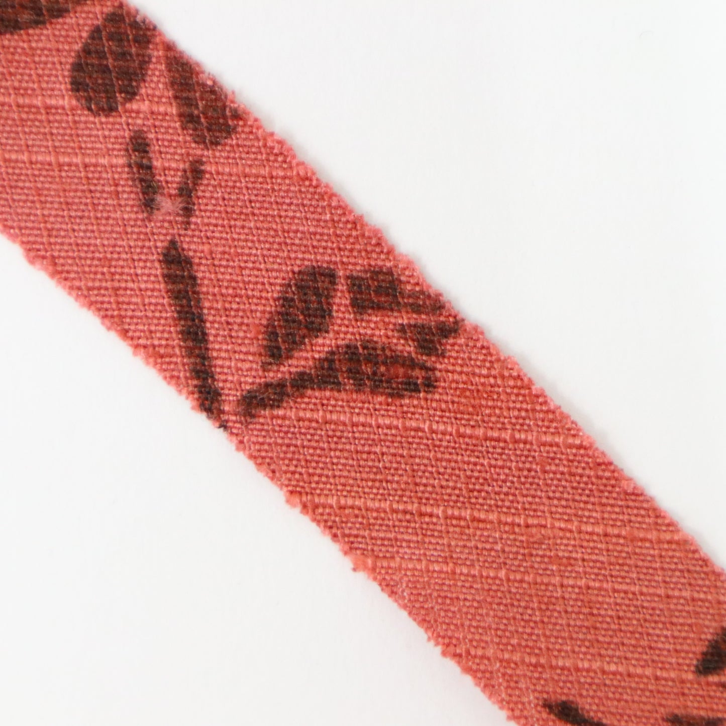 Deep pink with ink-colored floral pattern, dyed pongee (Y02402018)