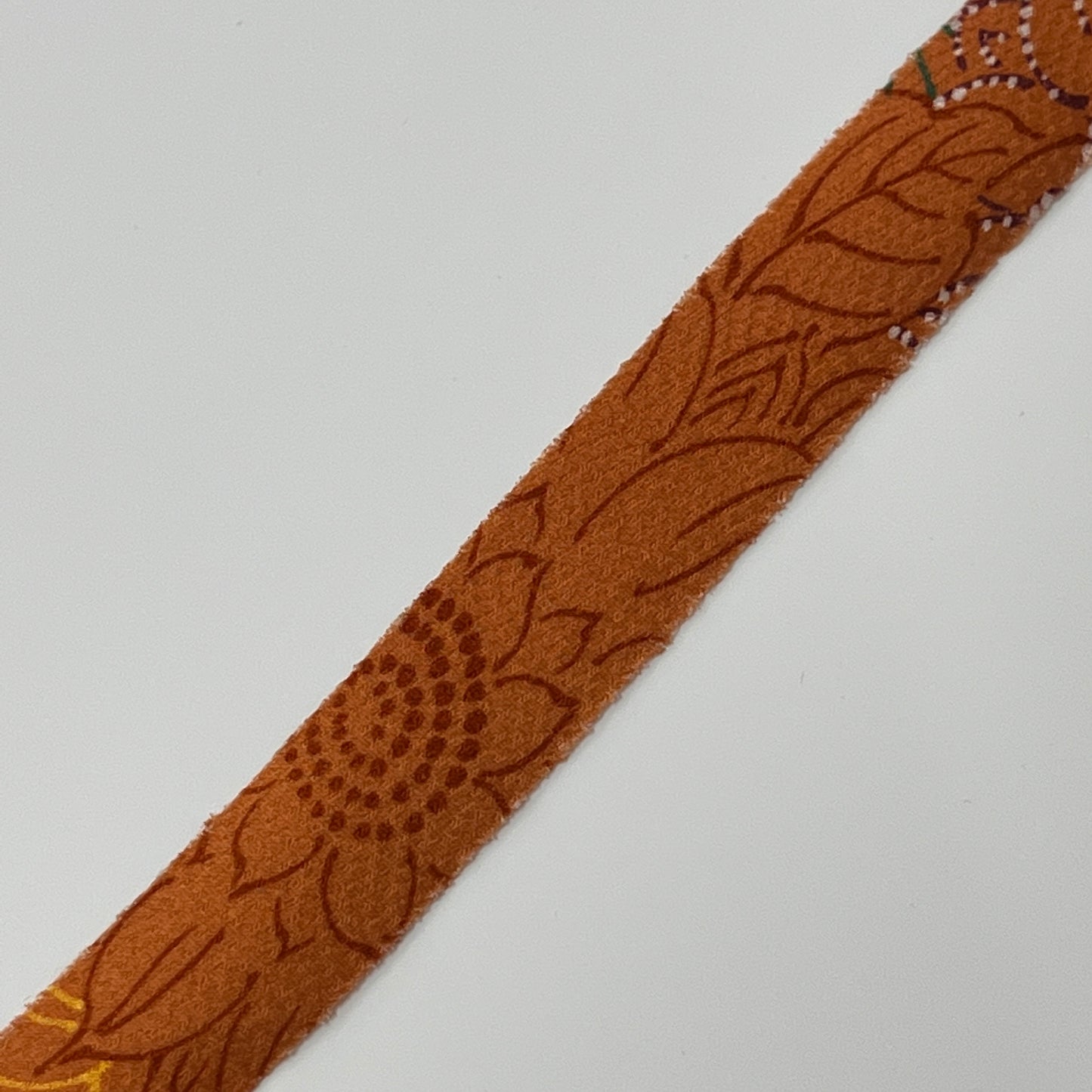 Calm orange with brown yellow green purple sunflower pattern, crepe (Y02008089)